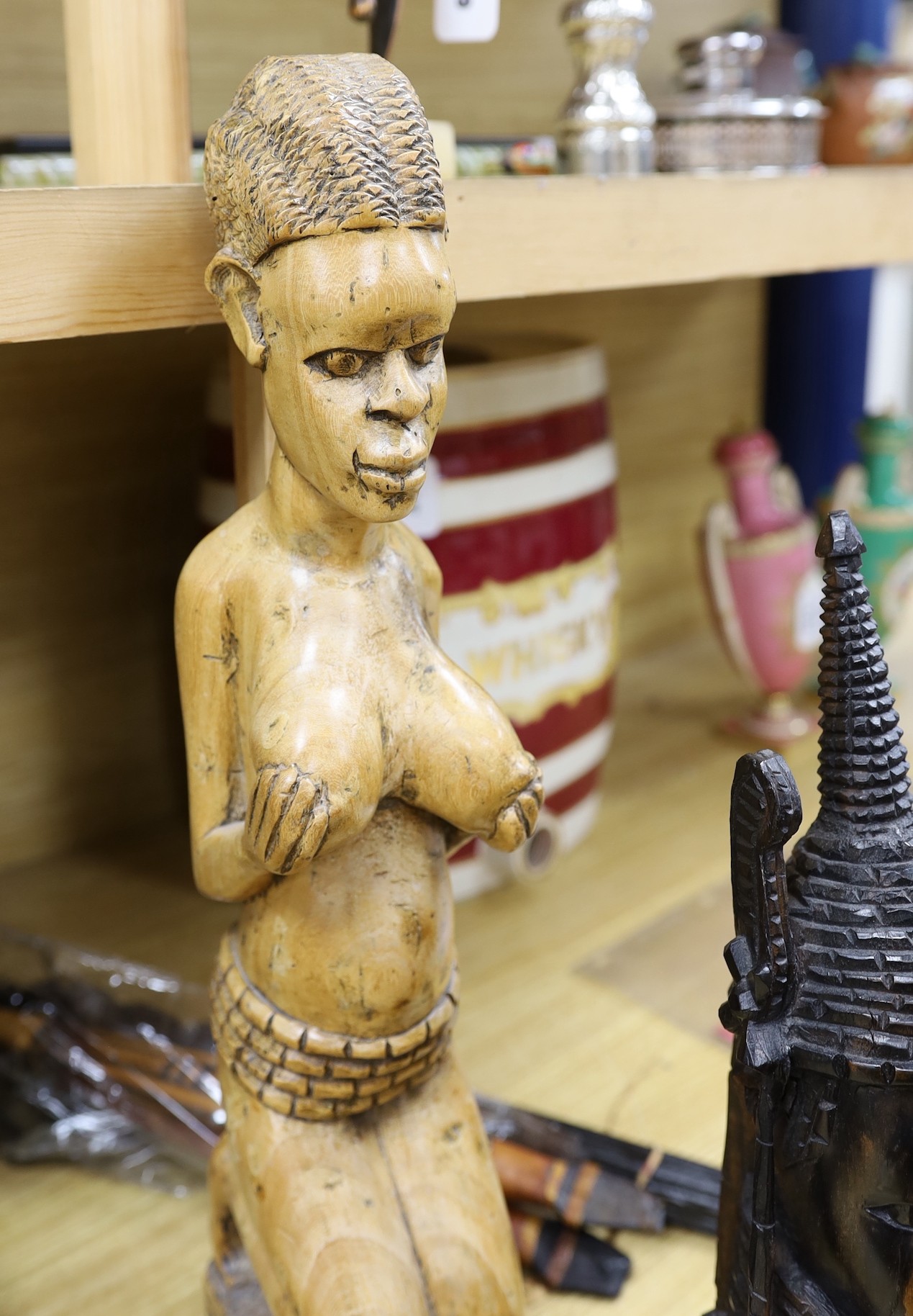 A group of African carvings